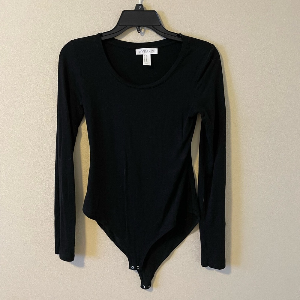 Forever21 black longsleeve bodysuit